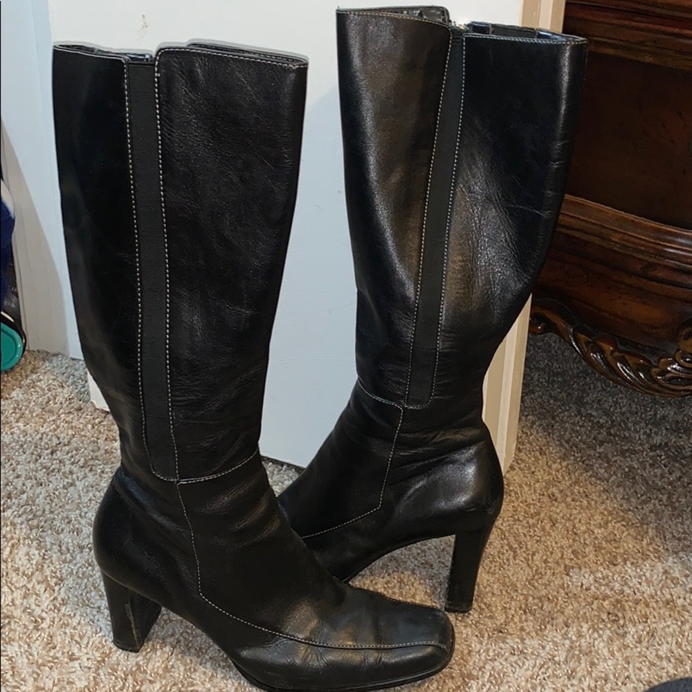 Anne Klein leather knee high boots
